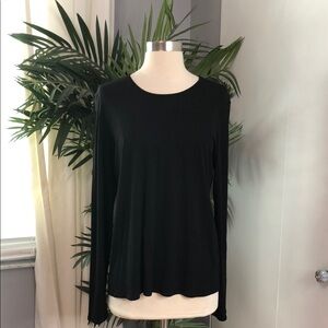 Eileen Fisher Black Relaxed Long Sleeve Tee